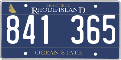 RI license plate 841365