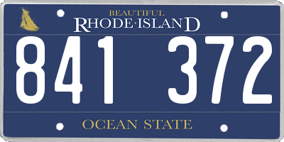 RI license plate 841372