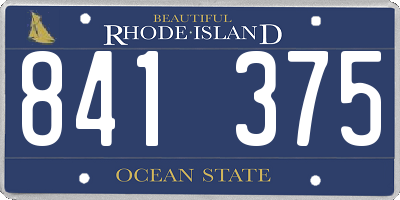 RI license plate 841375