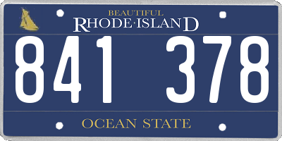 RI license plate 841378