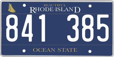 RI license plate 841385