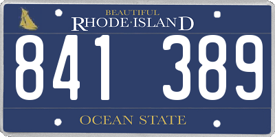 RI license plate 841389