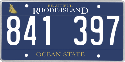 RI license plate 841397