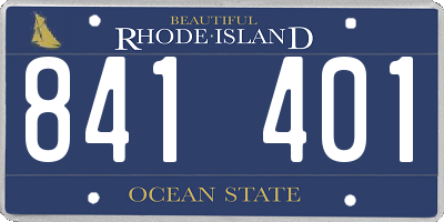 RI license plate 841401