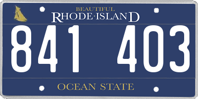 RI license plate 841403