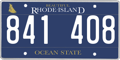 RI license plate 841408