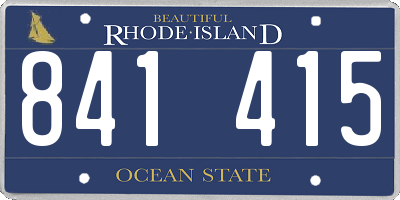 RI license plate 841415