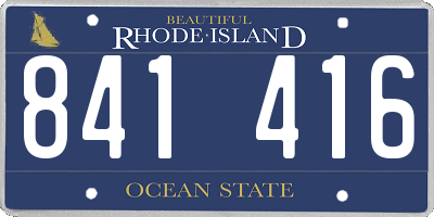 RI license plate 841416