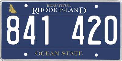 RI license plate 841420