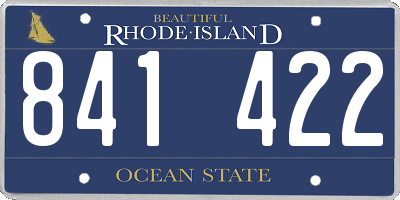RI license plate 841422