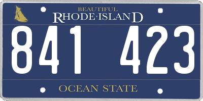 RI license plate 841423