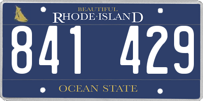 RI license plate 841429
