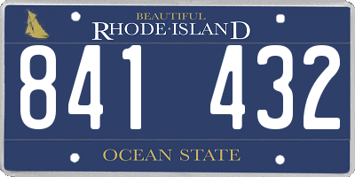RI license plate 841432