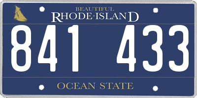 RI license plate 841433