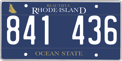 RI license plate 841436