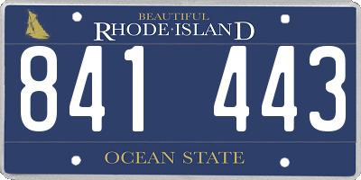 RI license plate 841443
