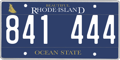 RI license plate 841444