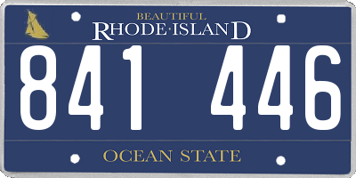 RI license plate 841446