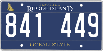 RI license plate 841449