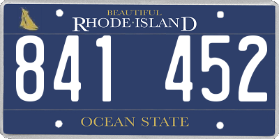 RI license plate 841452