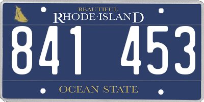 RI license plate 841453