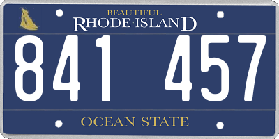 RI license plate 841457