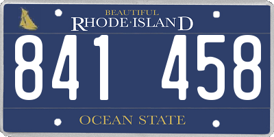 RI license plate 841458