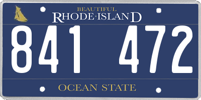 RI license plate 841472