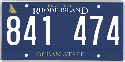 RI license plate 841474