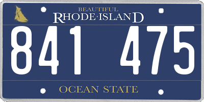 RI license plate 841475