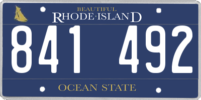 RI license plate 841492