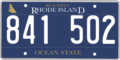 RI license plate 841502