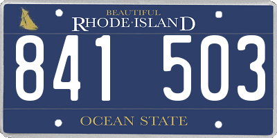 RI license plate 841503
