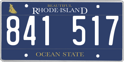 RI license plate 841517