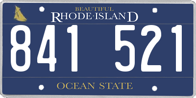 RI license plate 841521