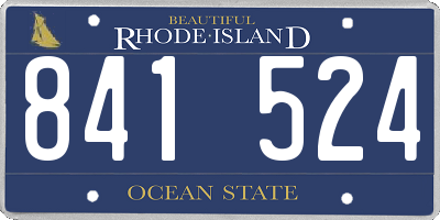 RI license plate 841524