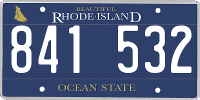 RI license plate 841532