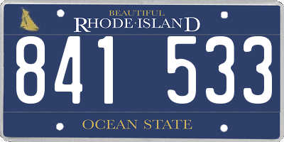 RI license plate 841533