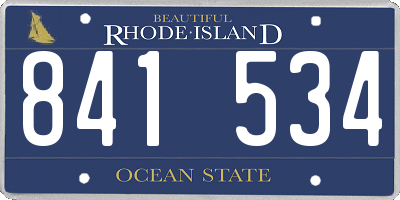 RI license plate 841534
