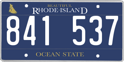 RI license plate 841537