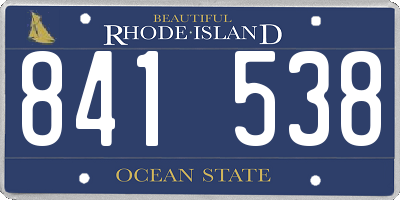 RI license plate 841538