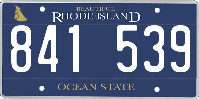 RI license plate 841539