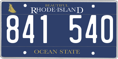 RI license plate 841540