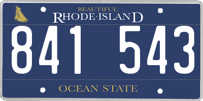 RI license plate 841543