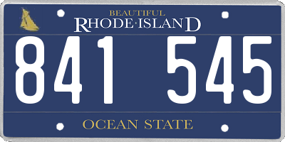 RI license plate 841545