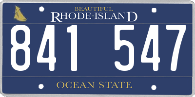 RI license plate 841547