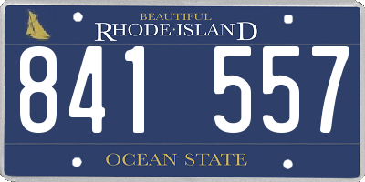 RI license plate 841557
