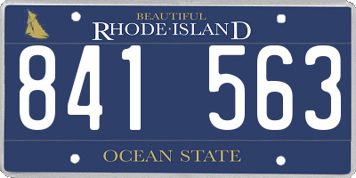 RI license plate 841563
