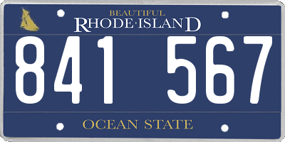 RI license plate 841567
