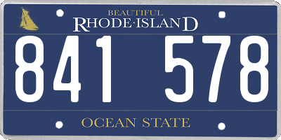 RI license plate 841578